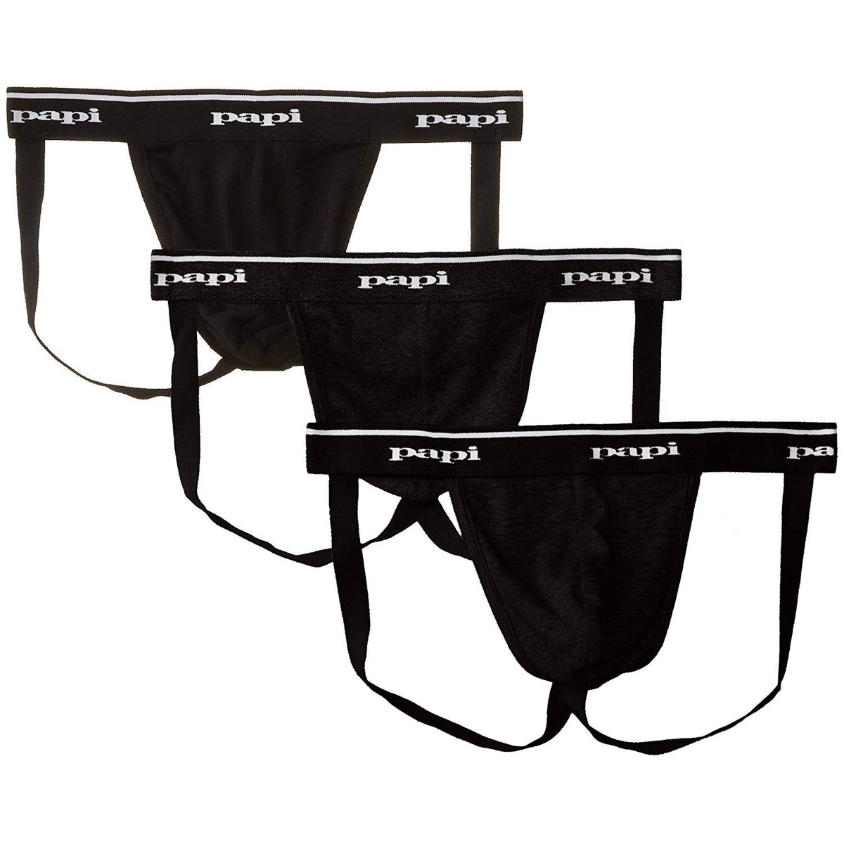  papi Stylish Brazilian Solid and Print Trunks (3-Pack of Men's  Underwear), Black/Black/Black, Small : Clothing, Shoes & Jewelry