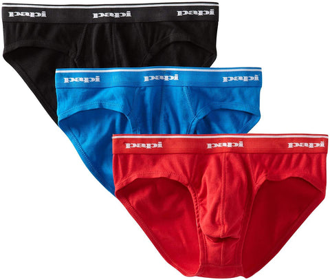 3-Pack Low Rise Briefs | Red/Blue/Black