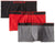 3-Pack Cotton Stretch Solid Trunks | Red/Grey/Black