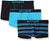 3-Pack Cotton Stretch Solid/Stripe Brazilian Trunk | Black/Turquoise