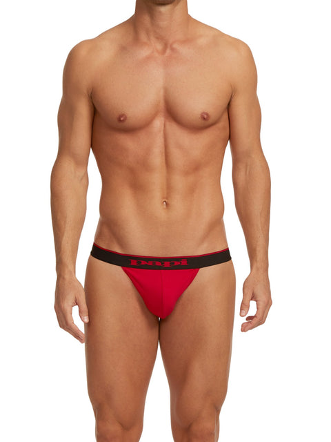 3-Pack Cotton Stretch Thongs | Red/Grey/Black